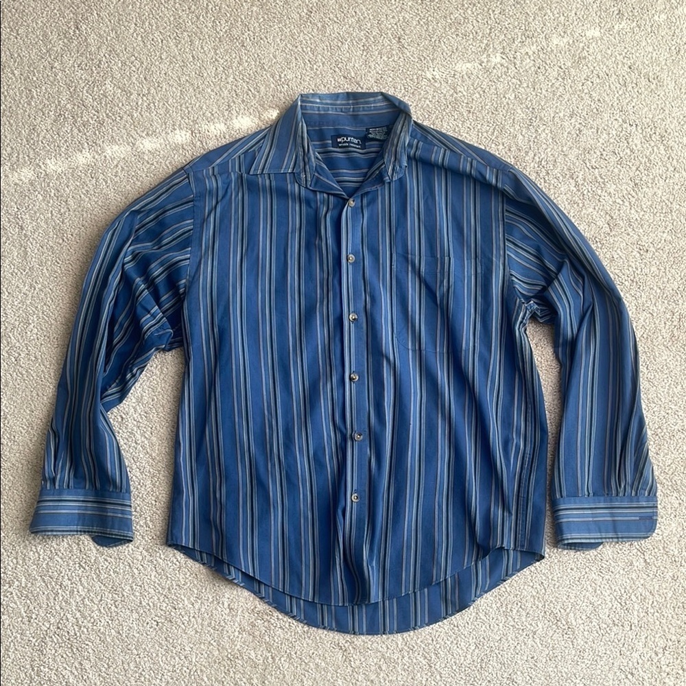 Puritan Men's Blue Striped Shirt